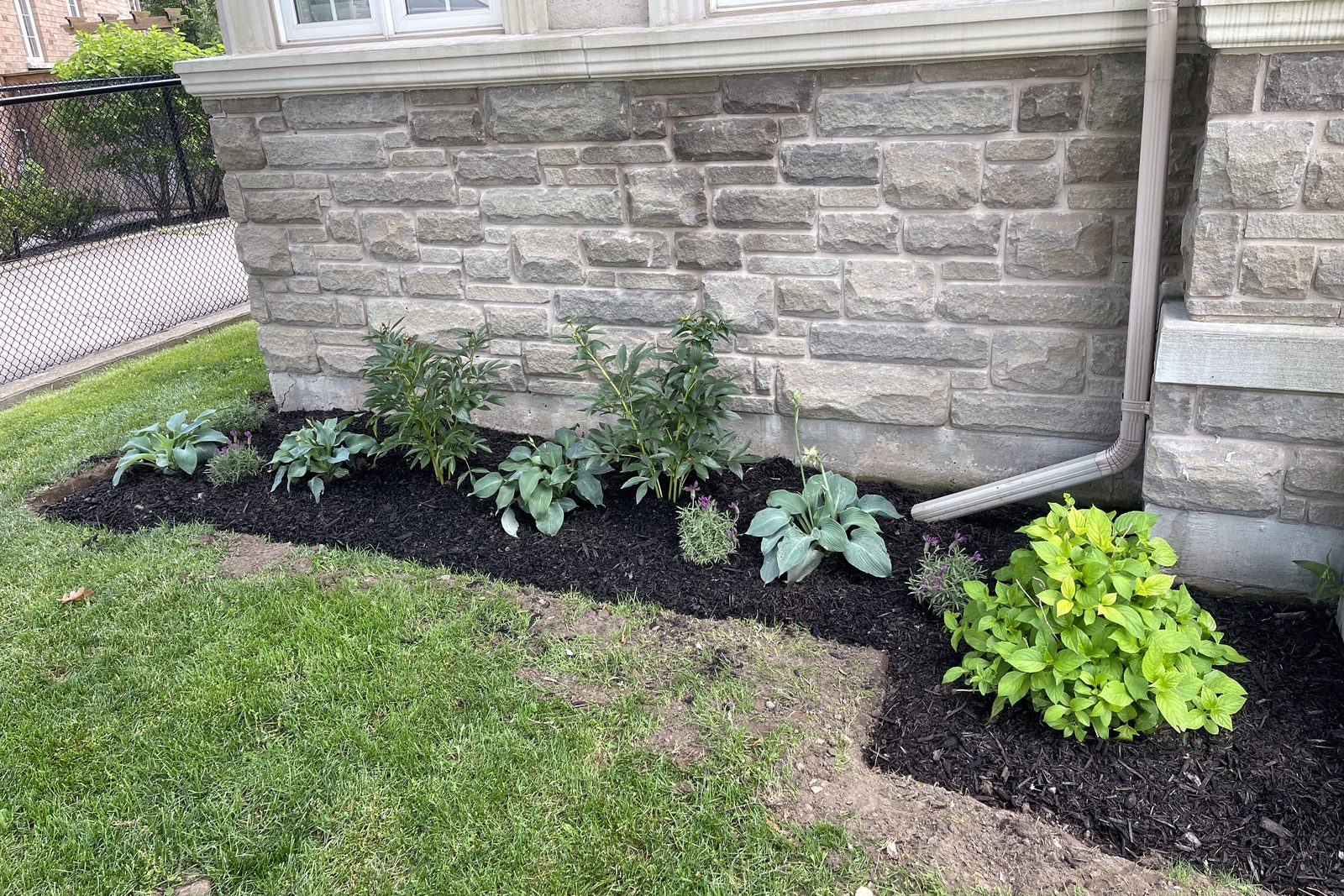 Mulch and garden bed installation